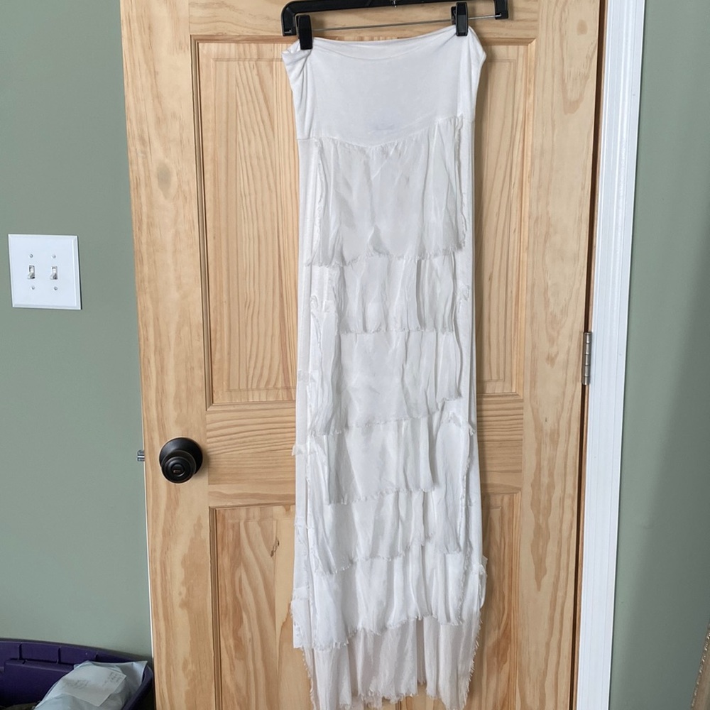Long white skirt made in Italy one size